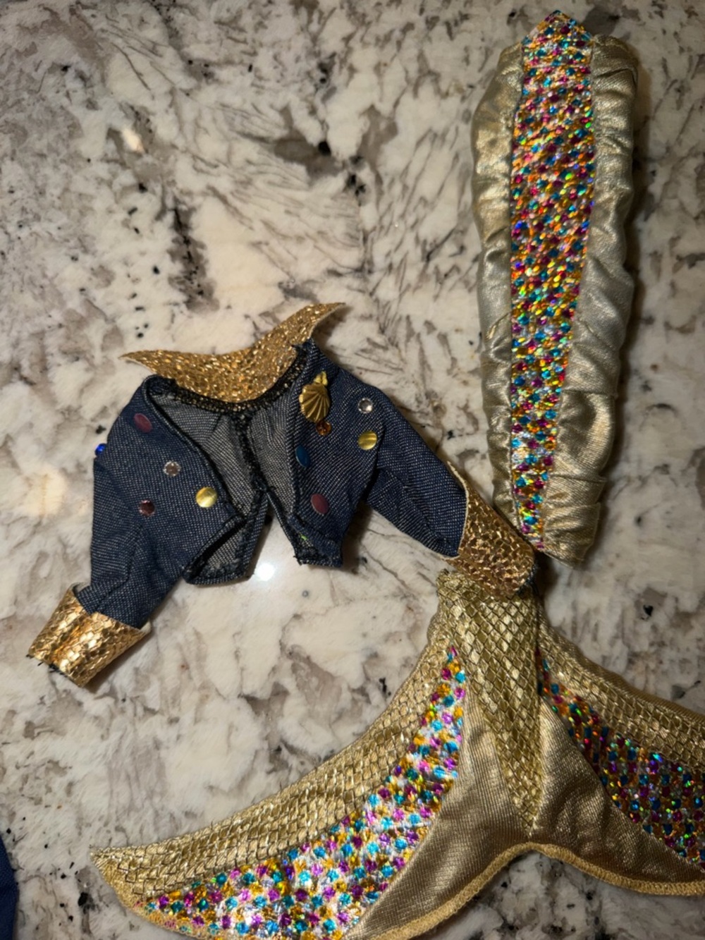 1995 Mermaid Jewel Barbie Tail & Fin and 1994 Super Talk Barbie Jacket Lot of 3